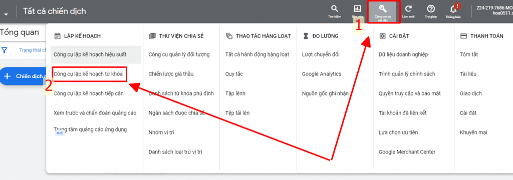 Cách sử dụng Google Keyword Planner